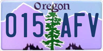 OR license plate 015AFV