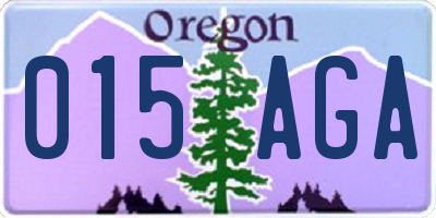 OR license plate 015AGA