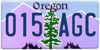 OR license plate 015AGC