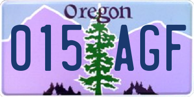 OR license plate 015AGF