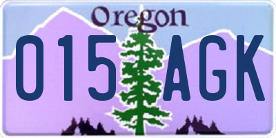 OR license plate 015AGK