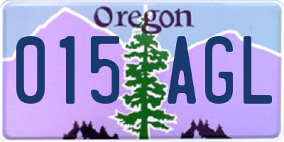 OR license plate 015AGL