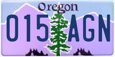 OR license plate 015AGN