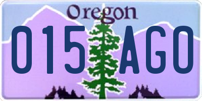 OR license plate 015AGO