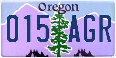 OR license plate 015AGR