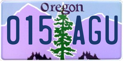 OR license plate 015AGU