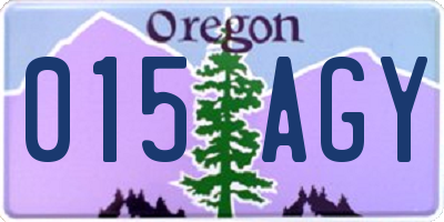 OR license plate 015AGY