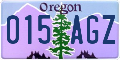OR license plate 015AGZ