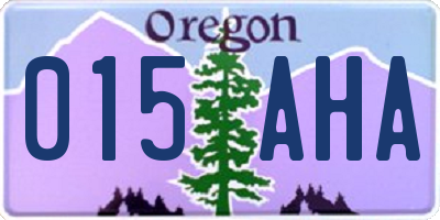 OR license plate 015AHA