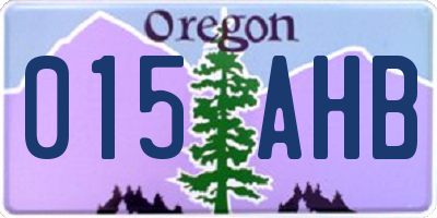 OR license plate 015AHB