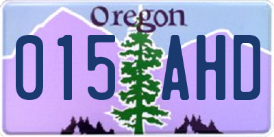 OR license plate 015AHD
