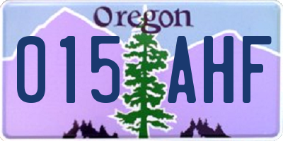OR license plate 015AHF