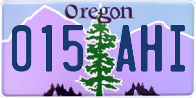 OR license plate 015AHI