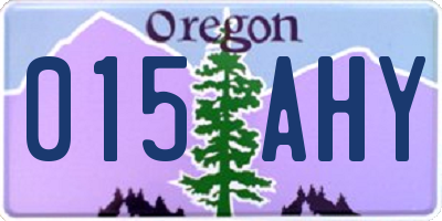 OR license plate 015AHY