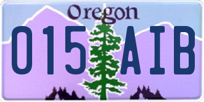OR license plate 015AIB