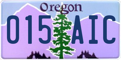 OR license plate 015AIC