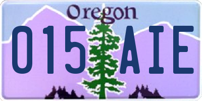 OR license plate 015AIE