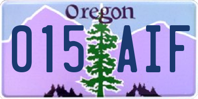OR license plate 015AIF