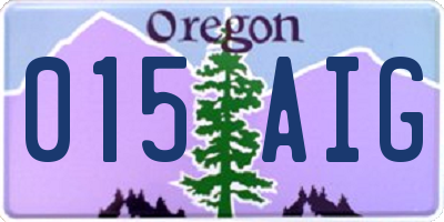 OR license plate 015AIG