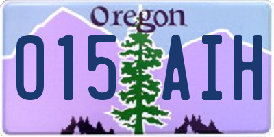 OR license plate 015AIH