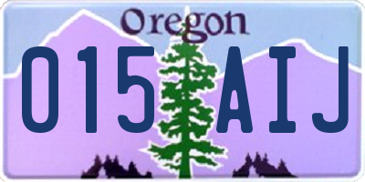 OR license plate 015AIJ