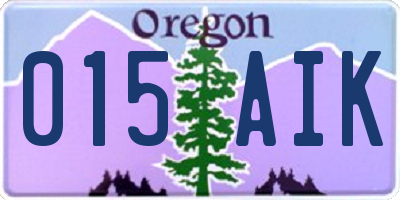 OR license plate 015AIK