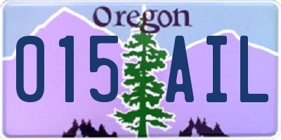 OR license plate 015AIL