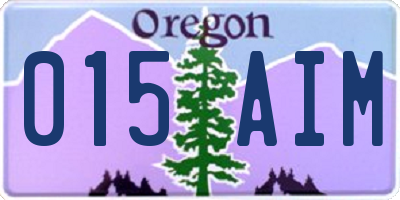 OR license plate 015AIM