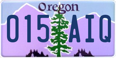 OR license plate 015AIQ
