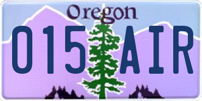 OR license plate 015AIR