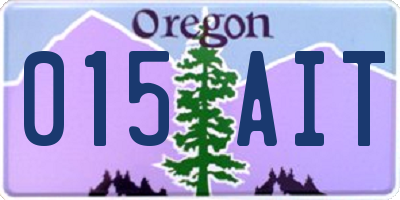 OR license plate 015AIT