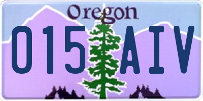 OR license plate 015AIV