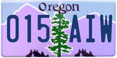 OR license plate 015AIW