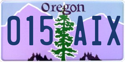 OR license plate 015AIX