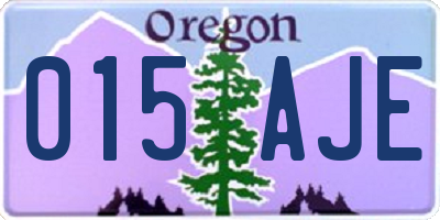 OR license plate 015AJE