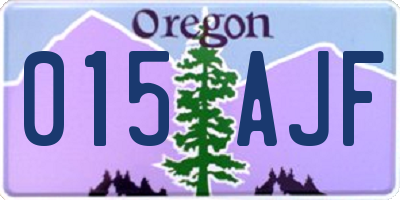 OR license plate 015AJF