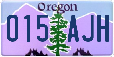 OR license plate 015AJH