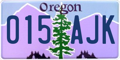OR license plate 015AJK