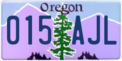 OR license plate 015AJL