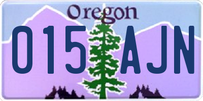 OR license plate 015AJN