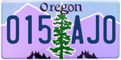 OR license plate 015AJO