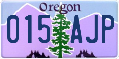 OR license plate 015AJP