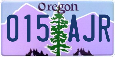 OR license plate 015AJR