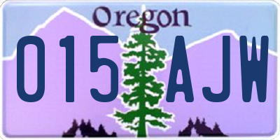 OR license plate 015AJW