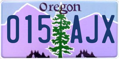 OR license plate 015AJX