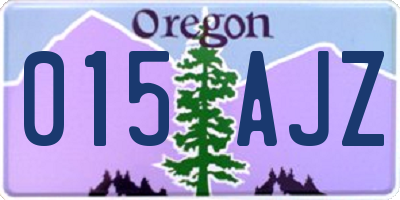 OR license plate 015AJZ