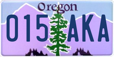 OR license plate 015AKA