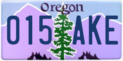 OR license plate 015AKE