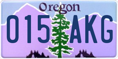 OR license plate 015AKG
