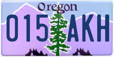 OR license plate 015AKH